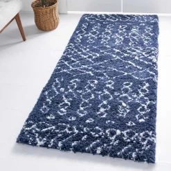 Wohnen Abstrakt gemusterter Läufer Teppich in Blau - Gunnar