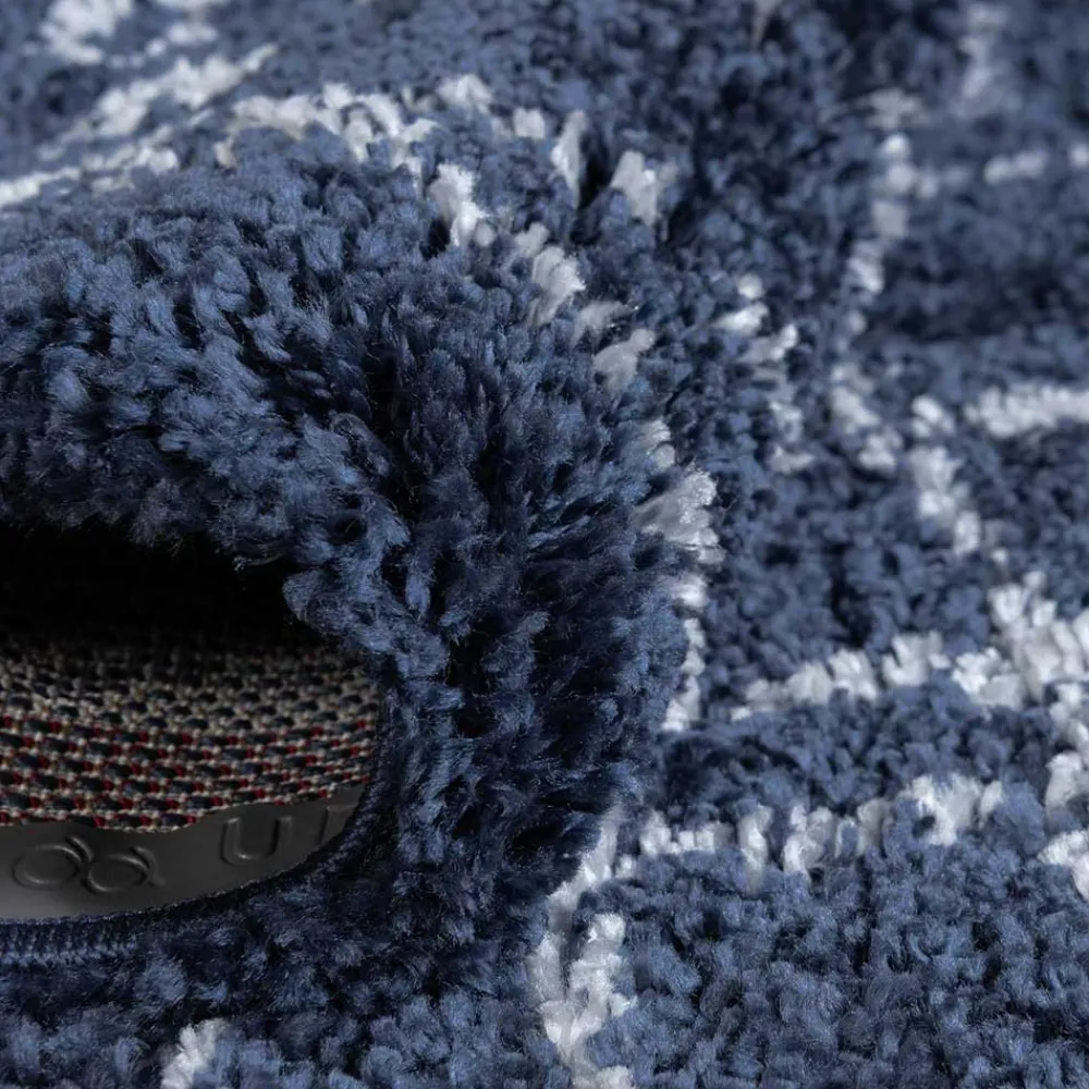 Wohnen Abstrakt gemusterter Läufer Teppich in Blau - Gunnar