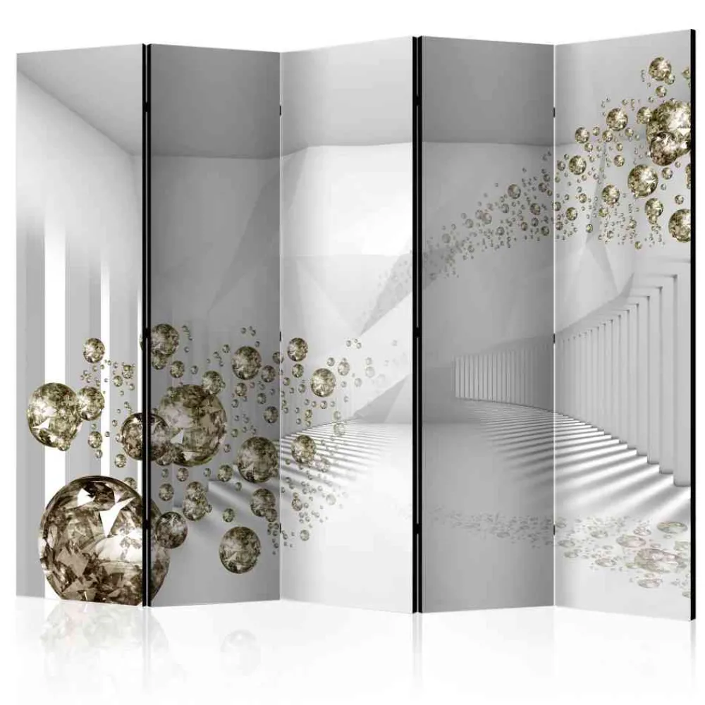 Wohnen Abstrakte Motiv Trennwand in Grau & Gold - Nasco