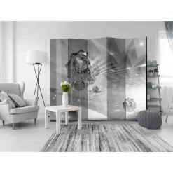 Wohnen Abstrakter Motiv Paravent in Grau - Formosa