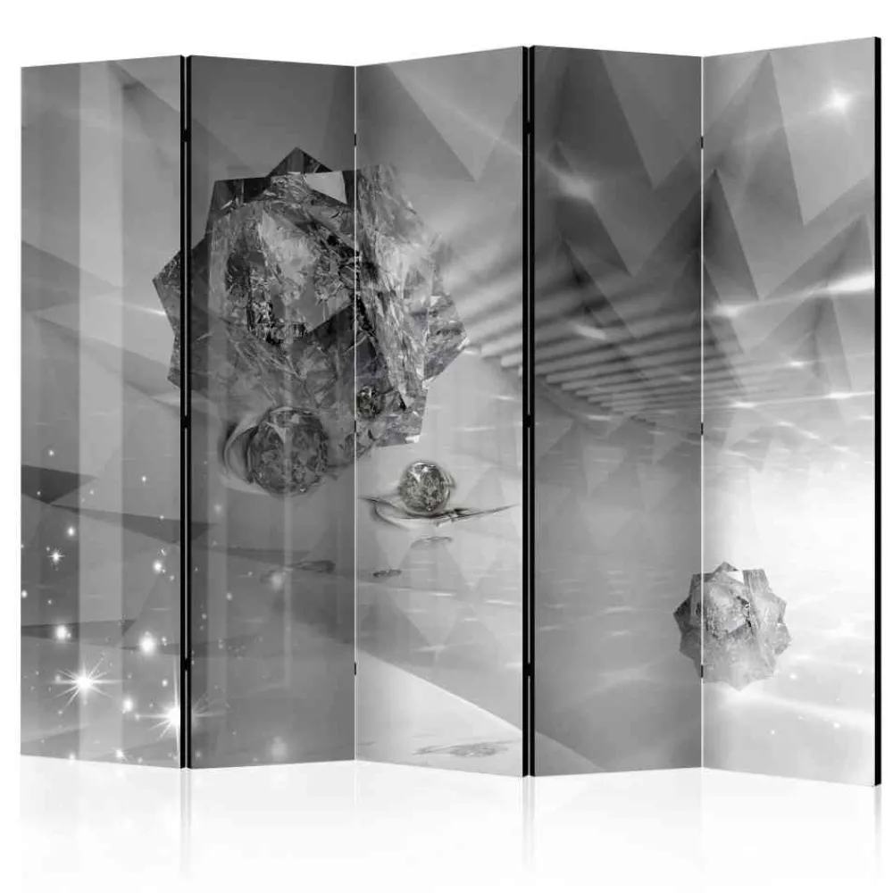 Wohnen Abstrakter Motiv Paravent in Grau - Formosa