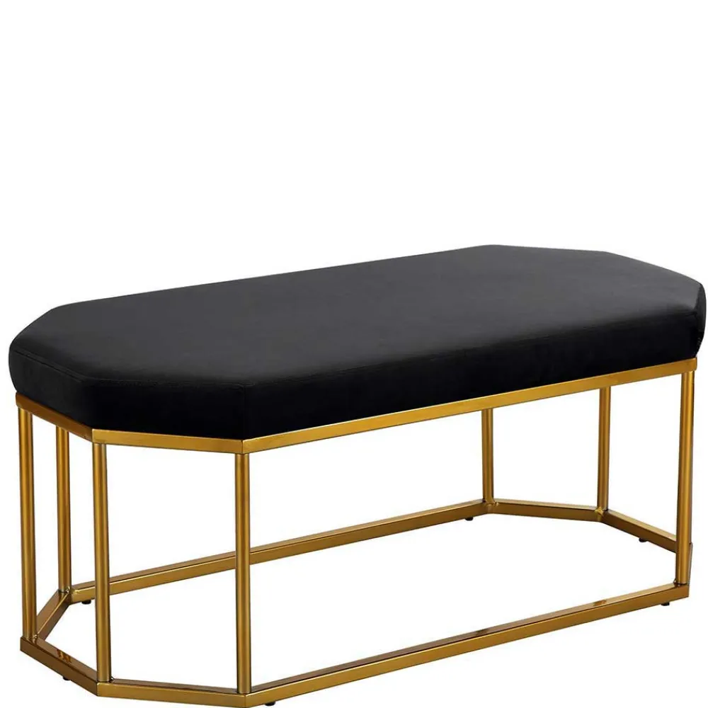 Wohnen Küchenbänke|Esszimmerbänke*Achteckige Bank mit Bügelgestell in Gold - Coal