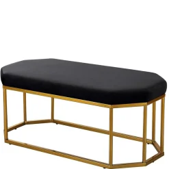 Wohnen Küchenbänke|Esszimmerbänke*Achteckige Bank mit Bügelgestell in Gold - Coal