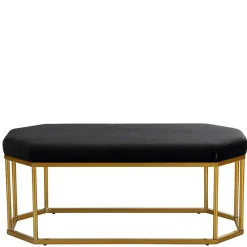 Wohnen Küchenbänke|Esszimmerbänke*Achteckige Bank mit Bügelgestell in Gold - Coal