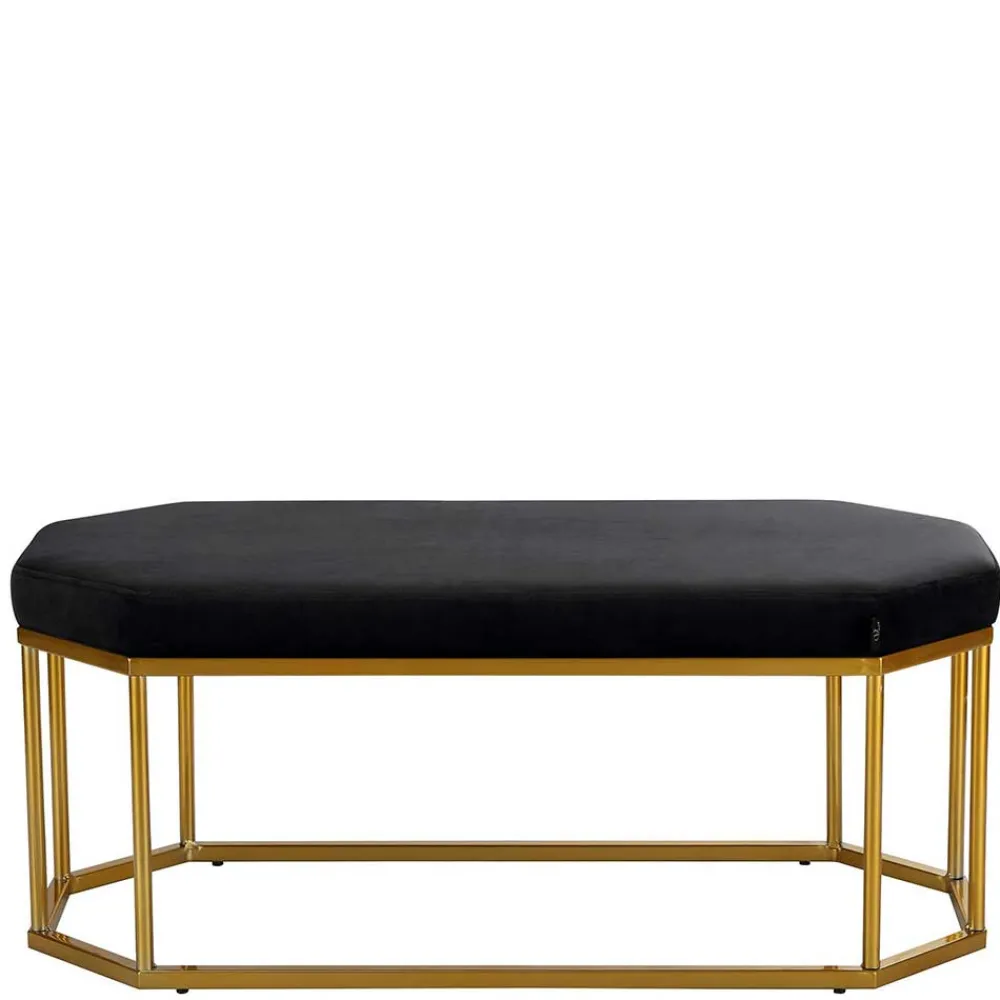 Wohnen Küchenbänke|Esszimmerbänke*Achteckige Bank mit Bügelgestell in Gold - Coal