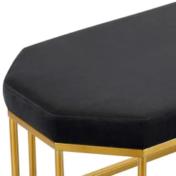 Wohnen Küchenbänke|Esszimmerbänke*Achteckige Bank mit Bügelgestell in Gold - Coal