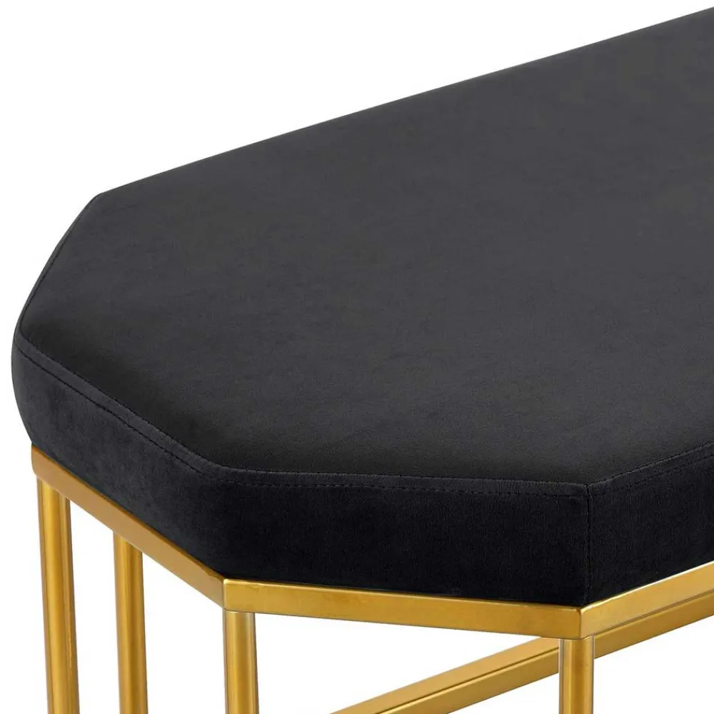 Wohnen Küchenbänke|Esszimmerbänke*Achteckige Bank mit Bügelgestell in Gold - Coal