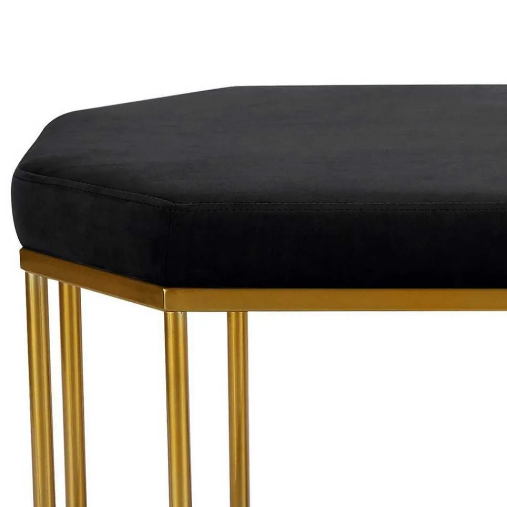 Wohnen Küchenbänke|Esszimmerbänke*Achteckige Bank mit Bügelgestell in Gold - Coal