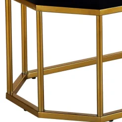 Wohnen Küchenbänke|Esszimmerbänke*Achteckige Bank mit Bügelgestell in Gold - Coal