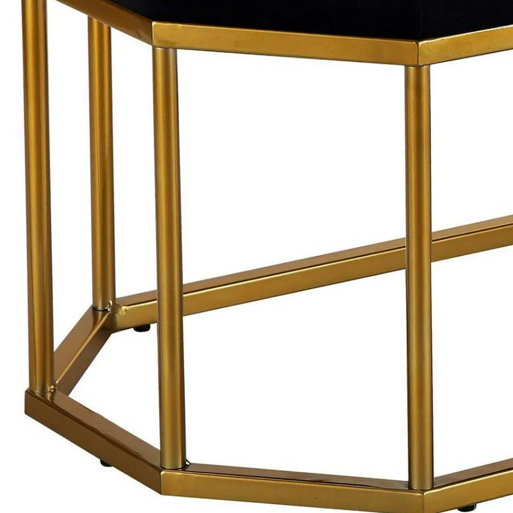 Wohnen Küchenbänke|Esszimmerbänke*Achteckige Bank mit Bügelgestell in Gold - Coal