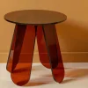 Wohnen Designermöbel*Acryl Beistelltisch in Braun - Lou