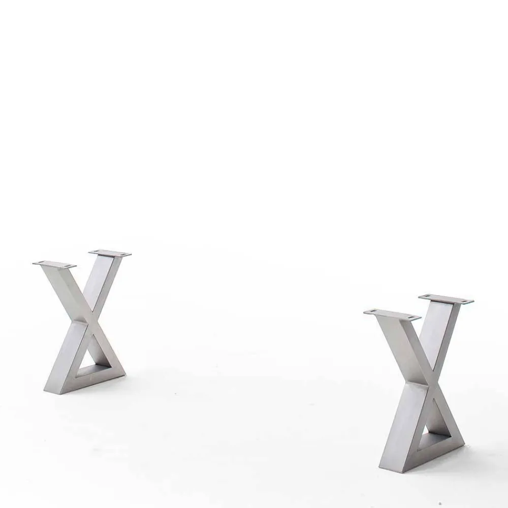 Wohnen Loft Möbel|Industrial Möbel*Akazie Esstischbank mit Edelstahl X-Beinen - Sarados