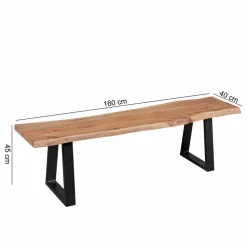 Wohnen Akazie Holzbank Lussina mit Baumkante