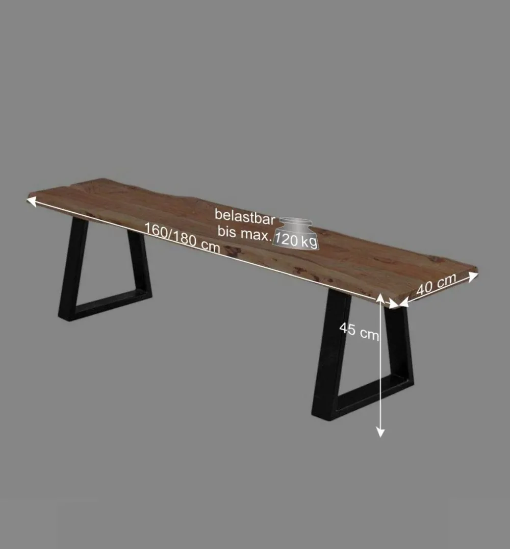 Wohnen Akazie Holzbank Lussina mit Baumkante