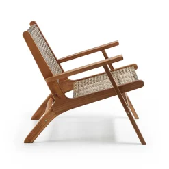 Wohnen Akazie Holzsessel mit Rattan Geflecht - Foglia