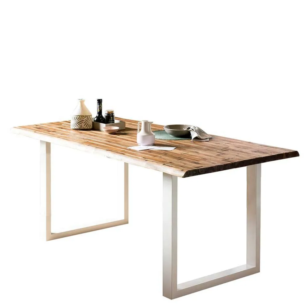 Wohnen Loft Möbel|Industrial Möbel*Akazie Küchentisch mit natürlicher Baumkante - Lisbon