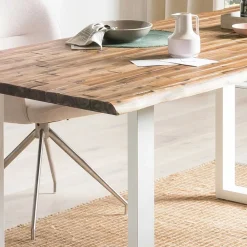 Wohnen Loft Möbel|Industrial Möbel*Akazie Küchentisch mit natürlicher Baumkante - Lisbon