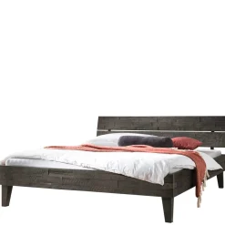 Wohnen Loft Möbel|Industrial Möbel*Akazienholz Bett in Grau - Friedel