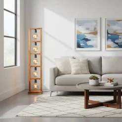 Wohnen Lampen & Leuchten*Akazienholz Stehlampe für fünf Leuchtmittel - Veral