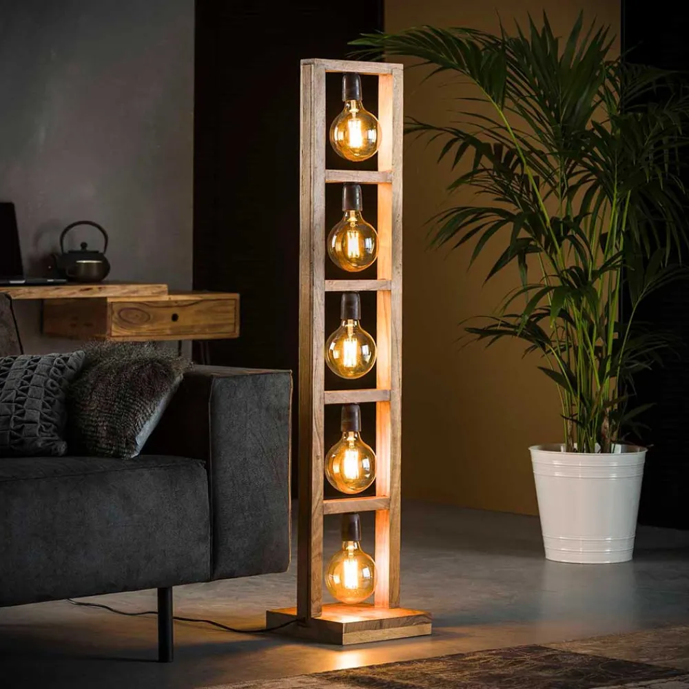 Wohnen Lampen & Leuchten*Akazienholz Stehlampe für fünf Leuchtmittel - Veral