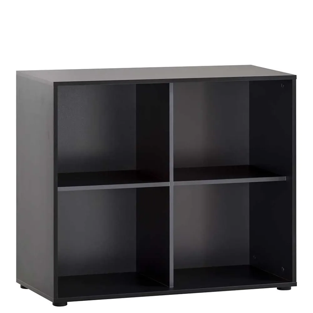Wohnen Esszimmerregale|Regale*Aktenregal mit vier Fächern in Schwarz - Evasilica