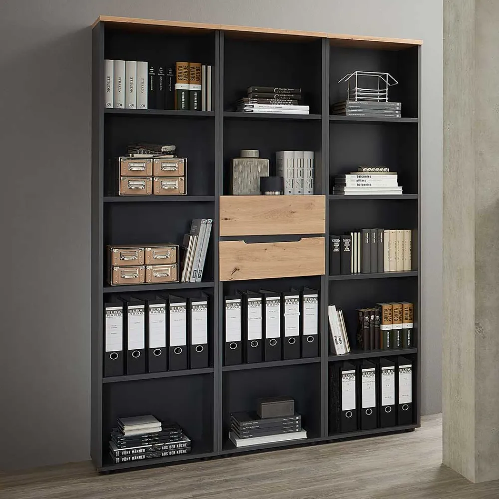 Wohnen Esszimmerregale|Regale*Aktenregal mit vier Fächern & zwei Schubladen - Kuetra