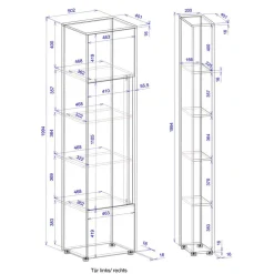 Wohnen Aktenregal und Officeschrank Set - Ahilav (zweiteilig)