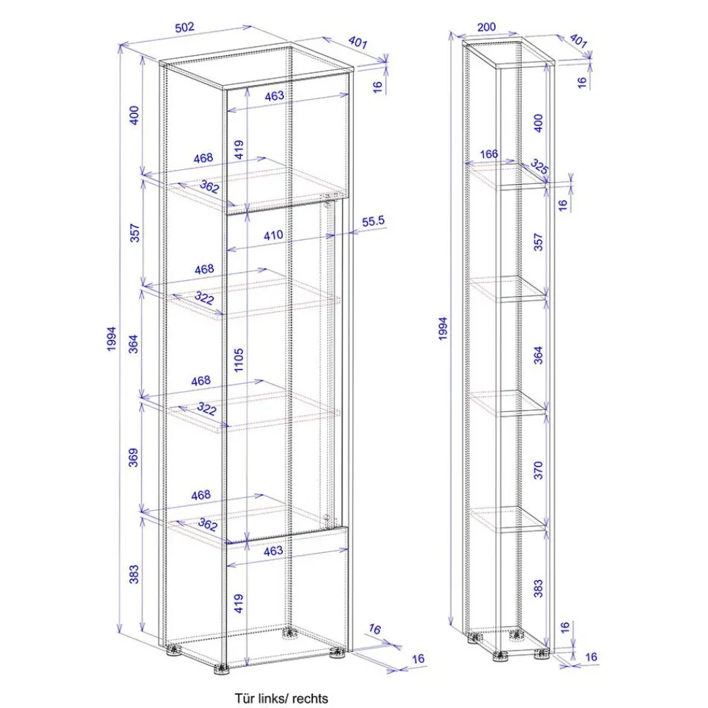 Wohnen Aktenregal und Officeschrank Set - Ahilav (zweiteilig)