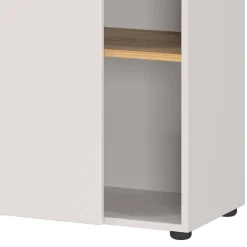 Wohnen Aktenschrank in Hellgrau und Wildeiche Optik - Chiron