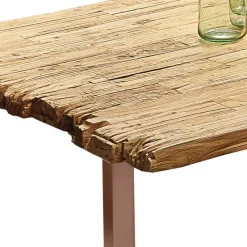 Wohnen Altholz Essenstisch aus massivem Teak rustikal - Numento