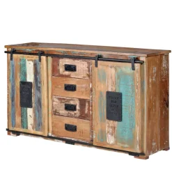 Wohnen Sideboards|Shabby Chic Möbel*Altholz Kombikommode mit Schiebetüren - Jevilia