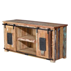 Wohnen Shabby Chic Möbel|Landhausmöbel*Altholz TV Board mit zwei Schiebetüren - Jevilia