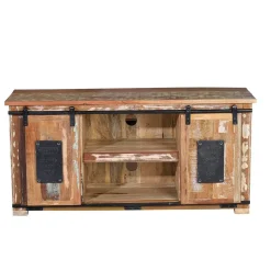 Wohnen Shabby Chic Möbel|Landhausmöbel*Altholz TV Board mit zwei Schiebetüren - Jevilia