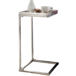 Wohnen Graue Möbel|Loft Möbel*Alu Anstelltisch in Nickelfarben - Alagos