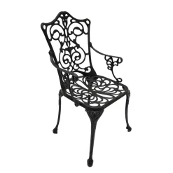 Wohnen Vintage Möbel|Metall-Gartenmöbel*Aluguss Armlehnenstuhl für den Garten - Graziello