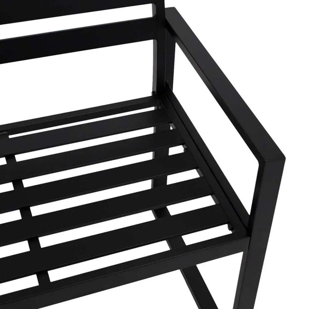 Wohnen Metall-Gartenmöbel|Gartenbänke*Aluminium Gartenbank in Schwarz - Casahan