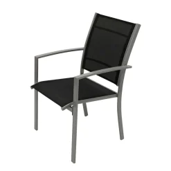 Wohnen Aluminium Gartenstühle in Schwarz - Latiroca (4er Set)