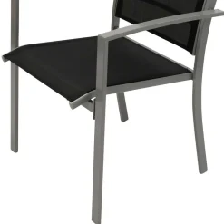 Wohnen Aluminium Gartenstühle in Schwarz - Latiroca (4er Set)