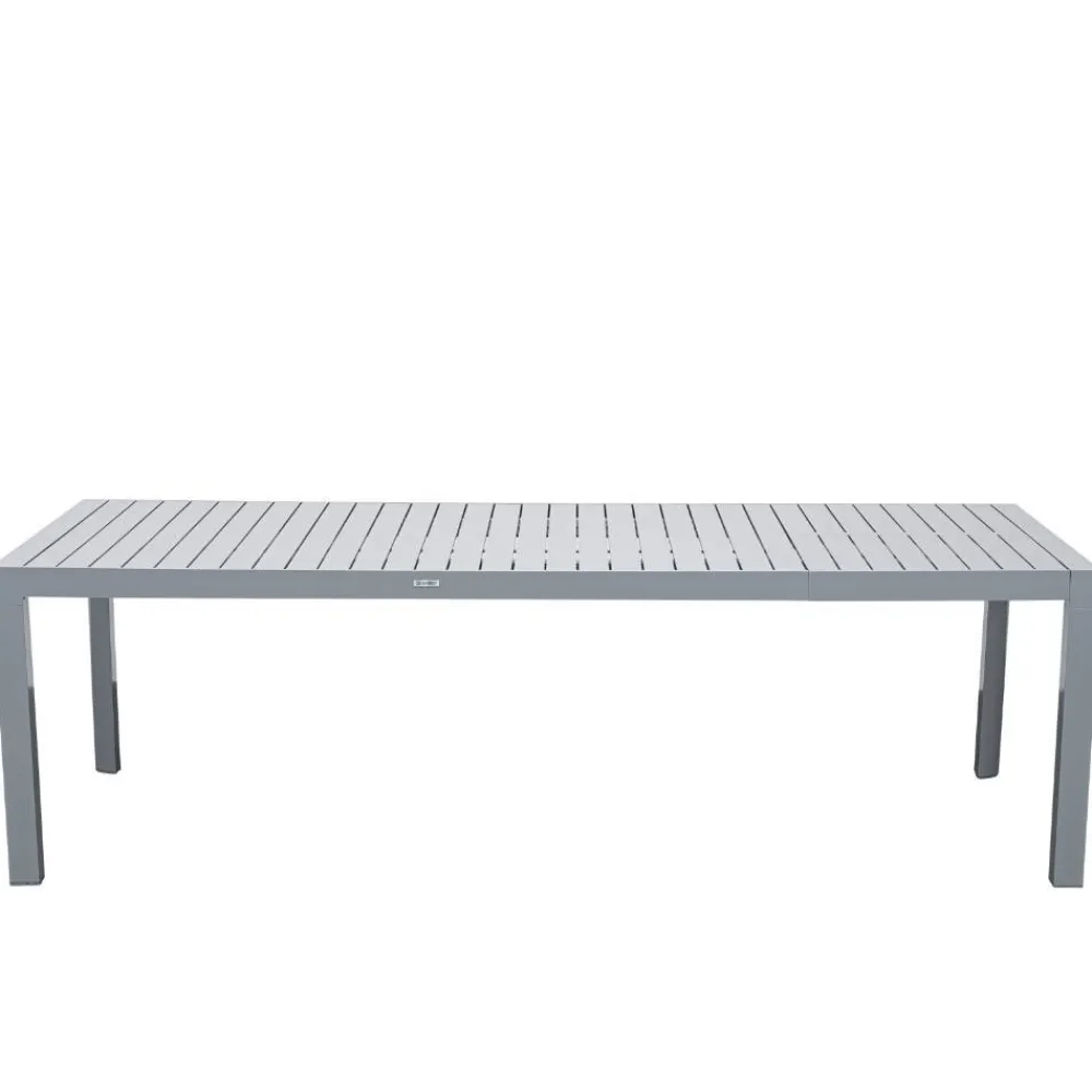 Wohnen Metall-Gartenmöbel*Aluminium Outdoortisch in Silbergrau - This