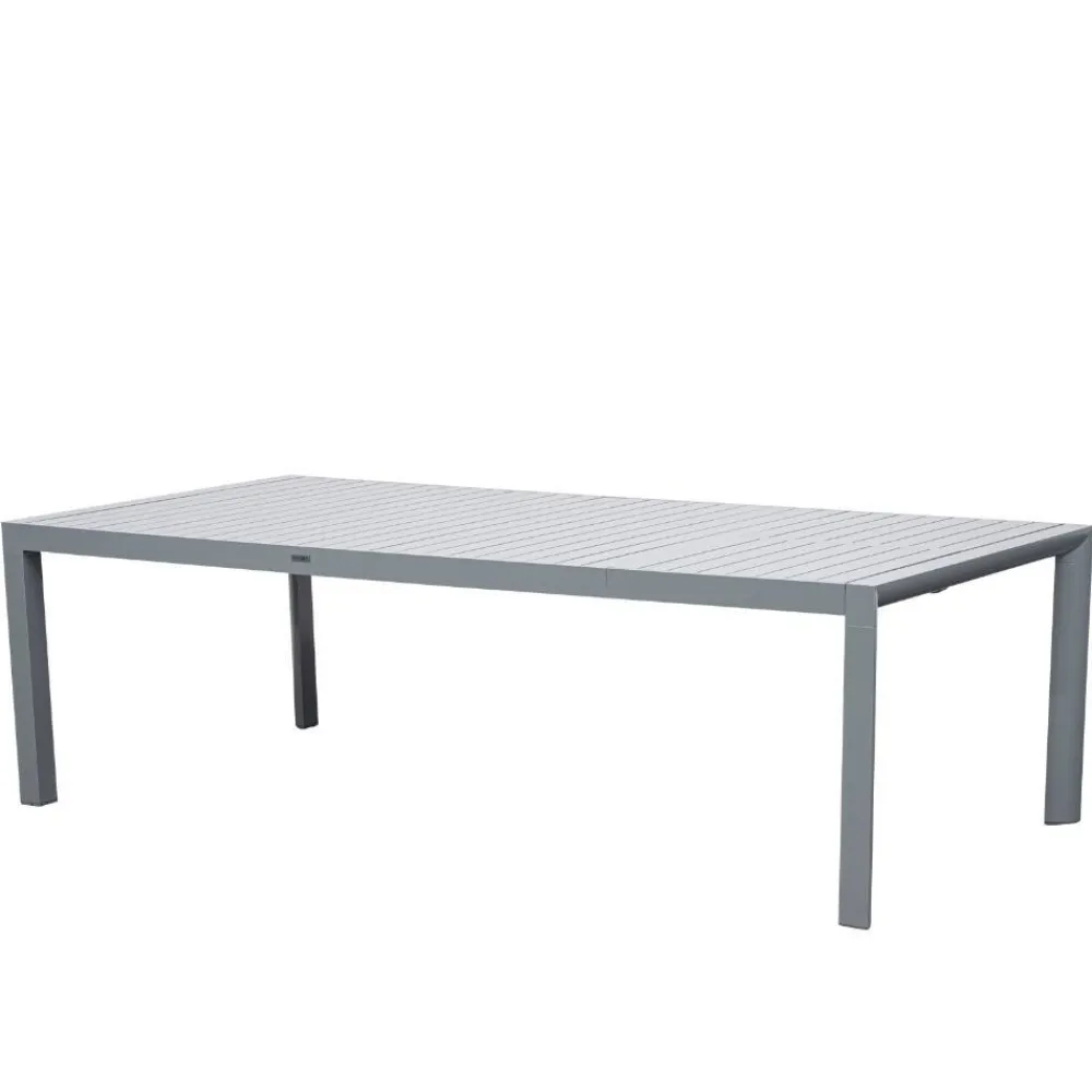 Wohnen Metall-Gartenmöbel*Aluminium Outdoortisch in Silbergrau - This