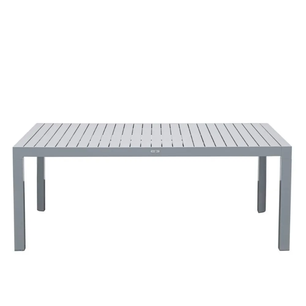 Wohnen Metall-Gartenmöbel*Aluminium Outdoortisch in Silbergrau - This