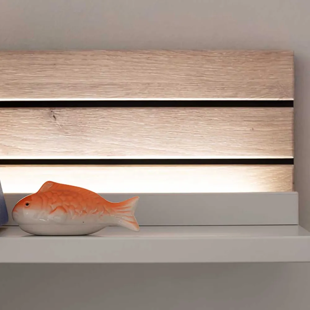 Wohnen Anbauwand in Weiß mit Wildeiche - Varzino (dreiteilig)