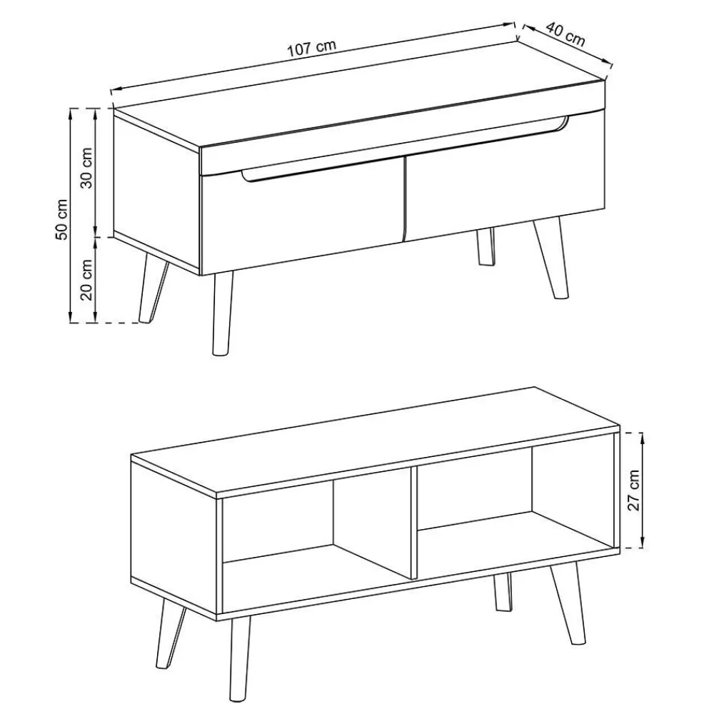 Wohnen Anbauwand Möbel Kombination - Olcian (vierteilig)