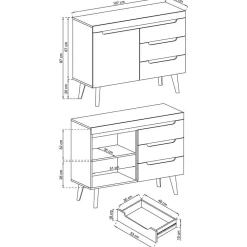 Wohnen Anbauwand Möbel Kombination - Olcian (vierteilig)