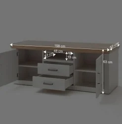 Wohnen Anbauwand Set im Country Style - Samula (vierteilig)