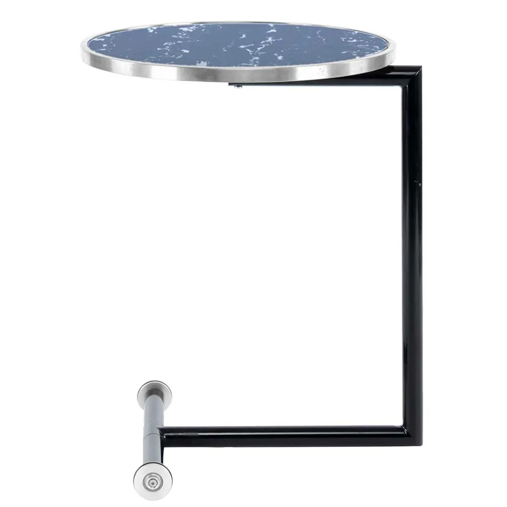 Wohnen Telefontische*Anstelltisch mit Glas in Schwarz Stein Optik - Adamina