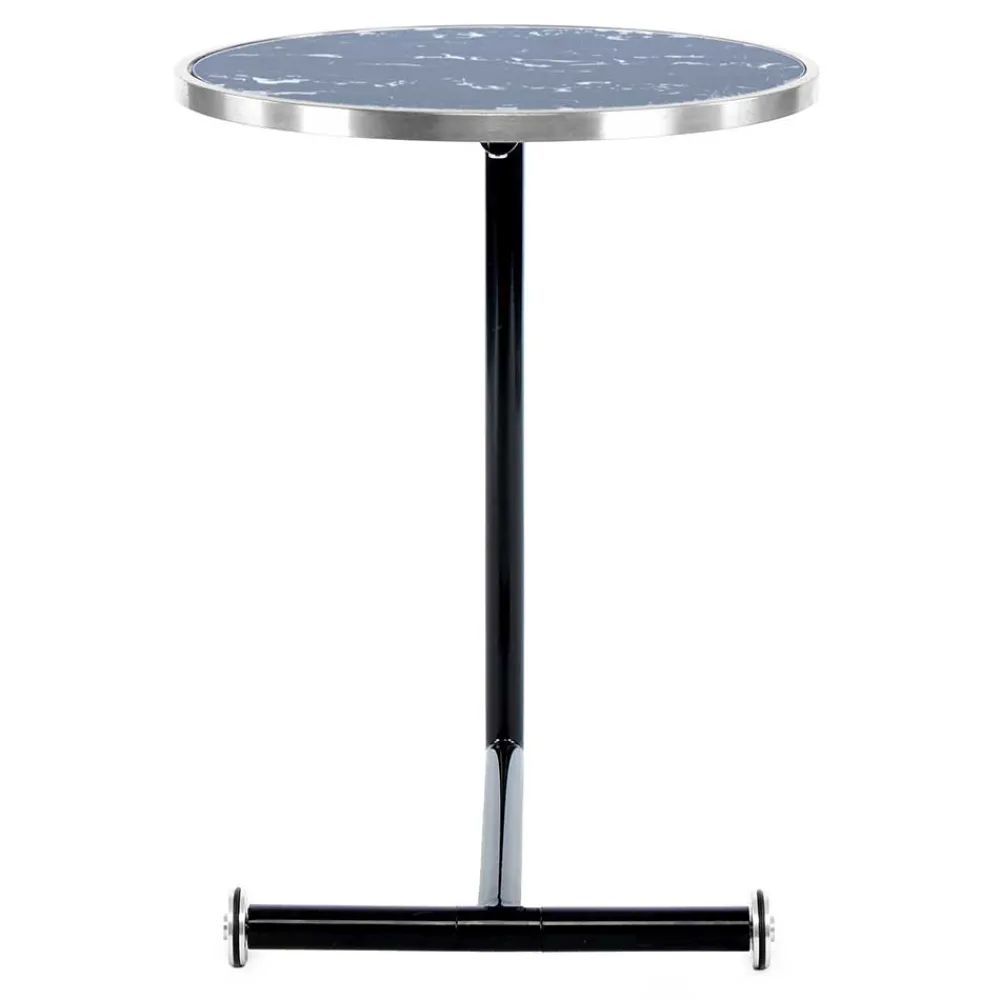 Wohnen Telefontische*Anstelltisch mit Glas in Schwarz Stein Optik - Adamina