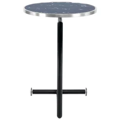 Wohnen Telefontische*Anstelltisch mit Glas in Schwarz Stein Optik - Adamina