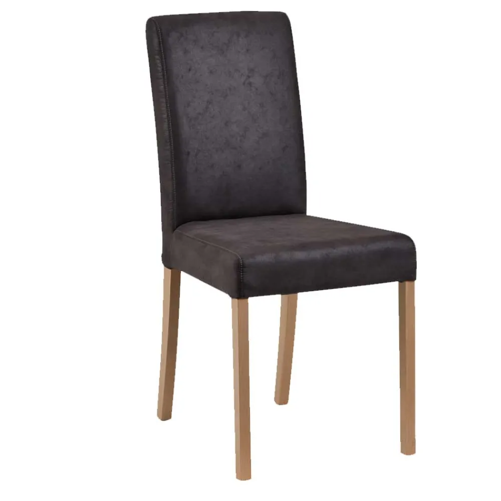 Wohnen Anthrazit Polsterstühle aus Microfaser - Daricca (2er Set)