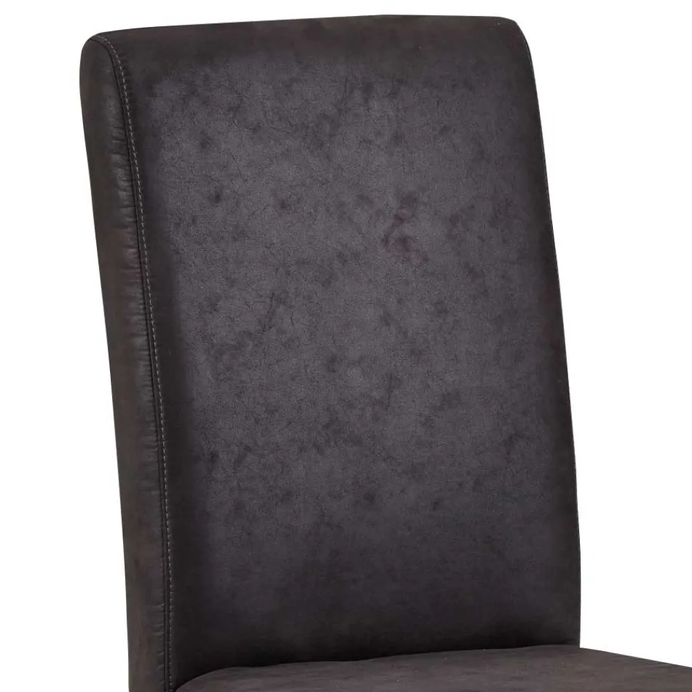 Wohnen Anthrazit Polsterstühle aus Microfaser - Daricca (2er Set)